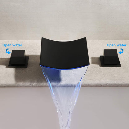 American Imaginations AI-36105 Square Black Metal Bathroom Sink Faucet with Black Finish