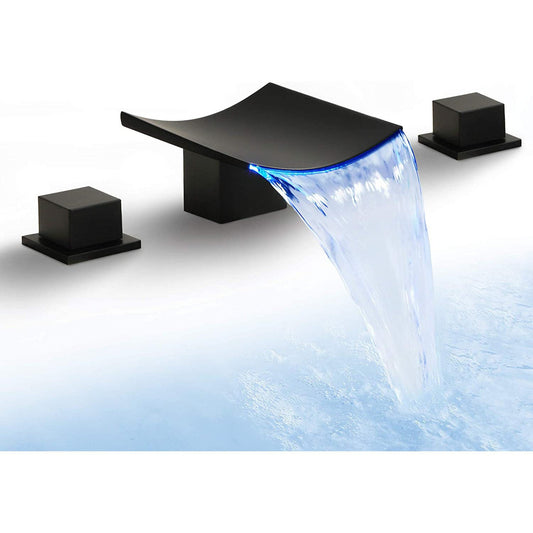 American Imaginations AI-36105 Square Black Metal Bathroom Sink Faucet with Black Finish