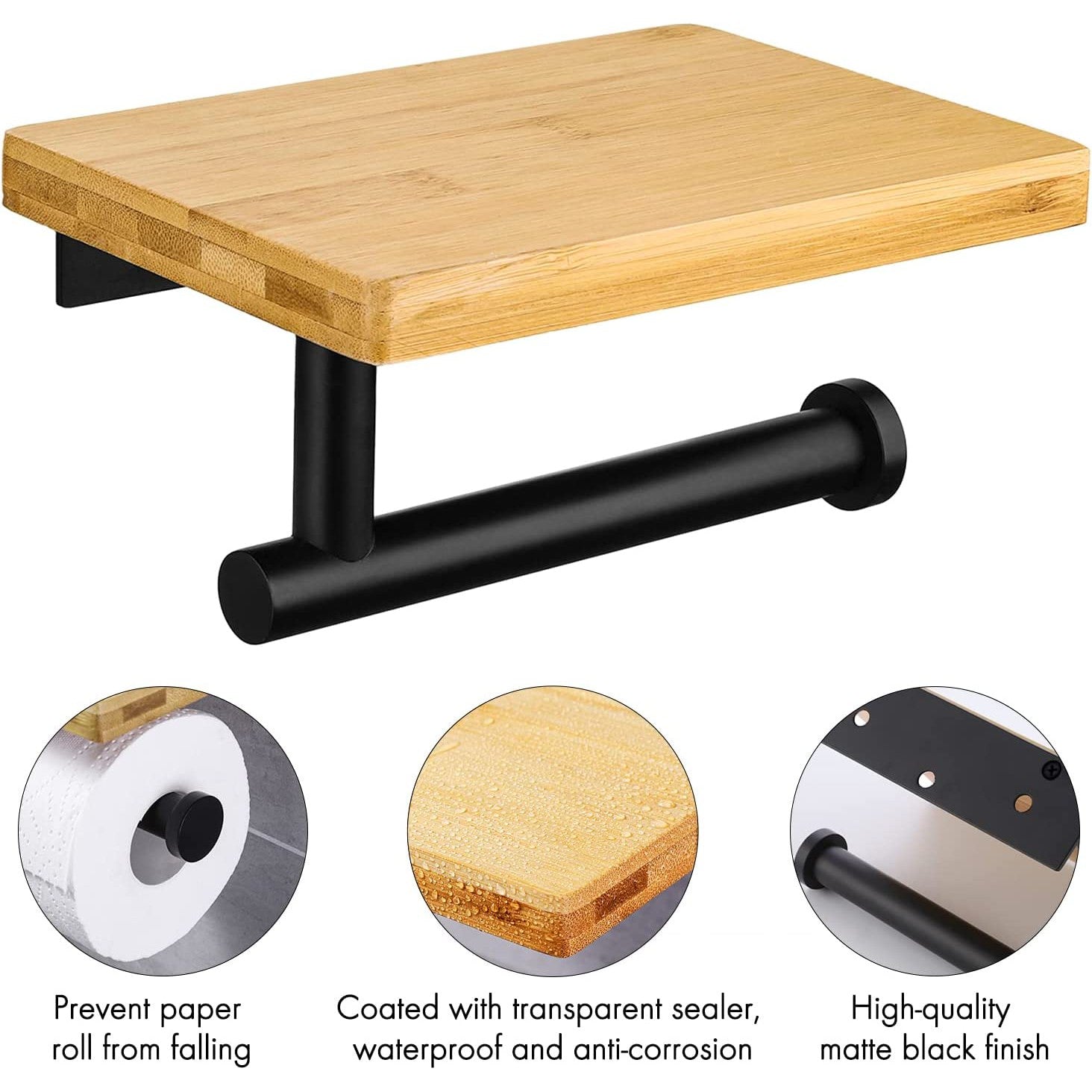 American Imaginations AI-36123 5" Matte Black Unique Wall Mount Modern Toilet Paper Roll Holder