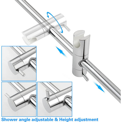 American Imaginations AI-36125 5" Chrome Rectangular Wall Mount Modern Shower Slide Bar