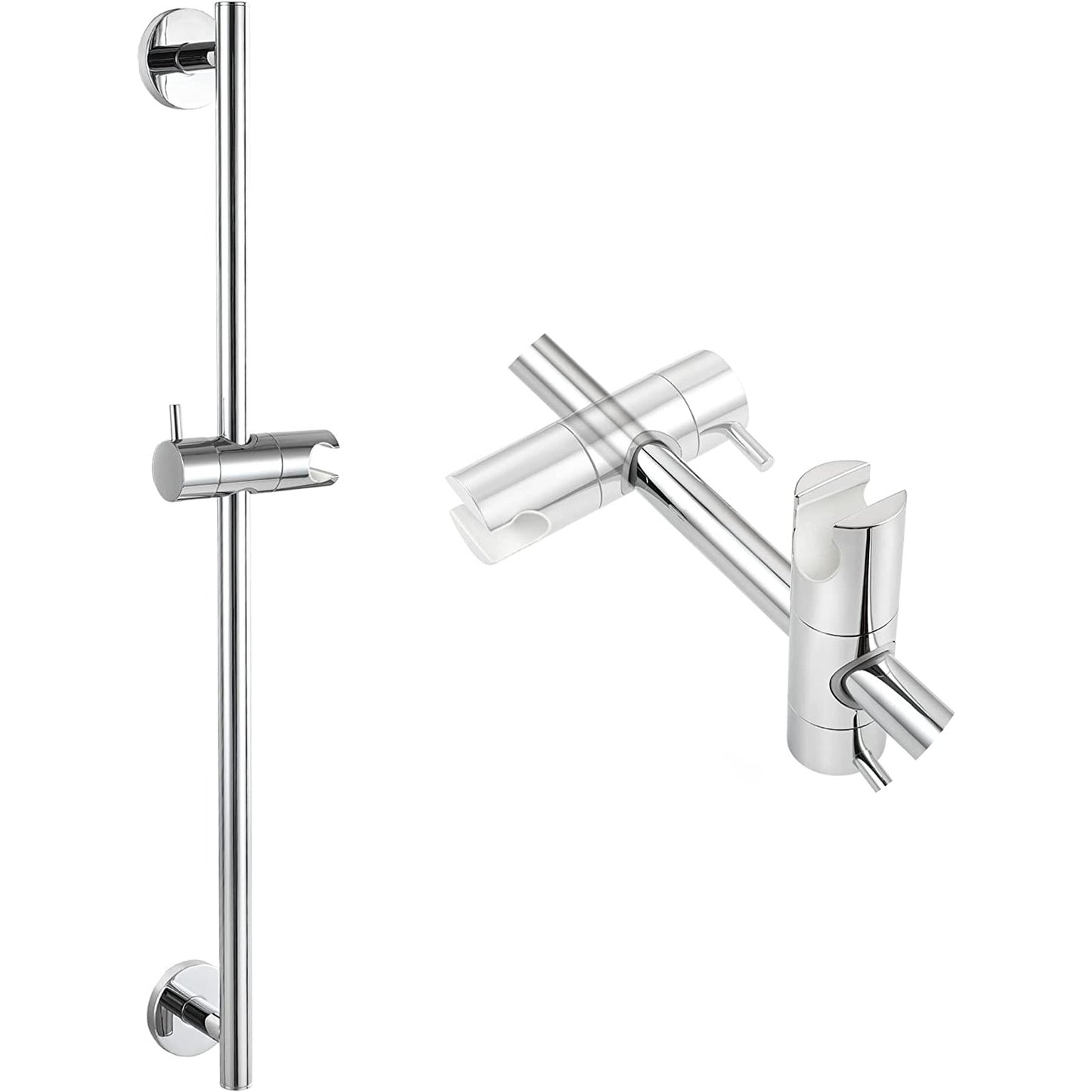 American Imaginations AI-36125 5" Chrome Rectangular Wall Mount Modern Shower Slide Bar