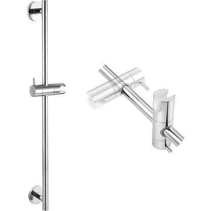 American Imaginations AI-36125 5" Chrome Rectangular Wall Mount Modern Shower Slide Bar