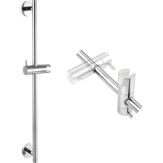 American Imaginations AI-36125 5" Chrome Rectangular Wall Mount Modern Shower Slide Bar