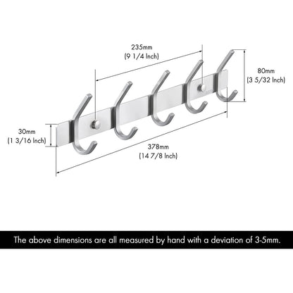 American Imaginations AI-36126 15" Brushed Steel Rectangular Wall Mount Transitional Robe Hook