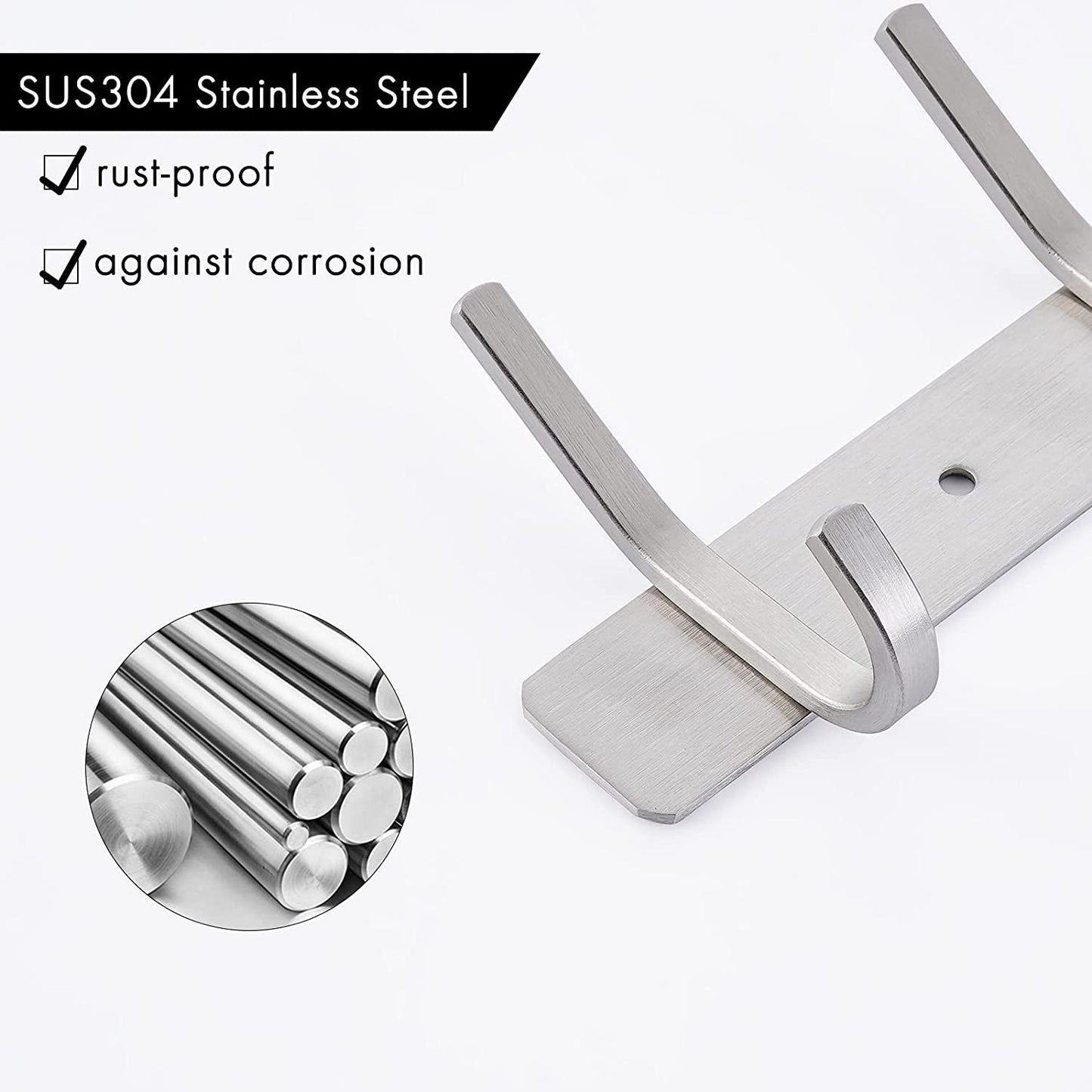 American Imaginations AI-36126 15" Brushed Steel Rectangular Wall Mount Transitional Robe Hook