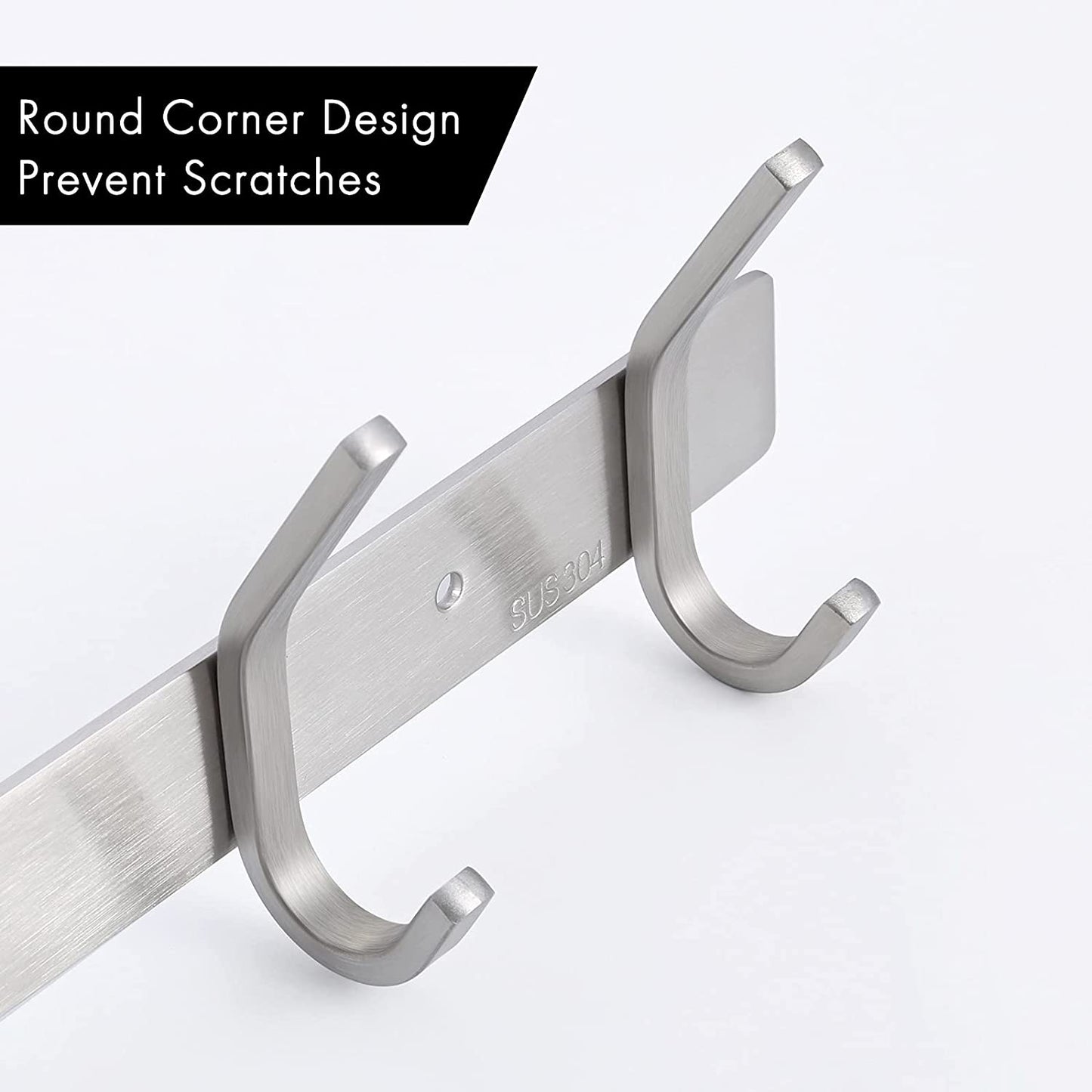 American Imaginations AI-36126 15" Brushed Steel Rectangular Wall Mount Transitional Robe Hook