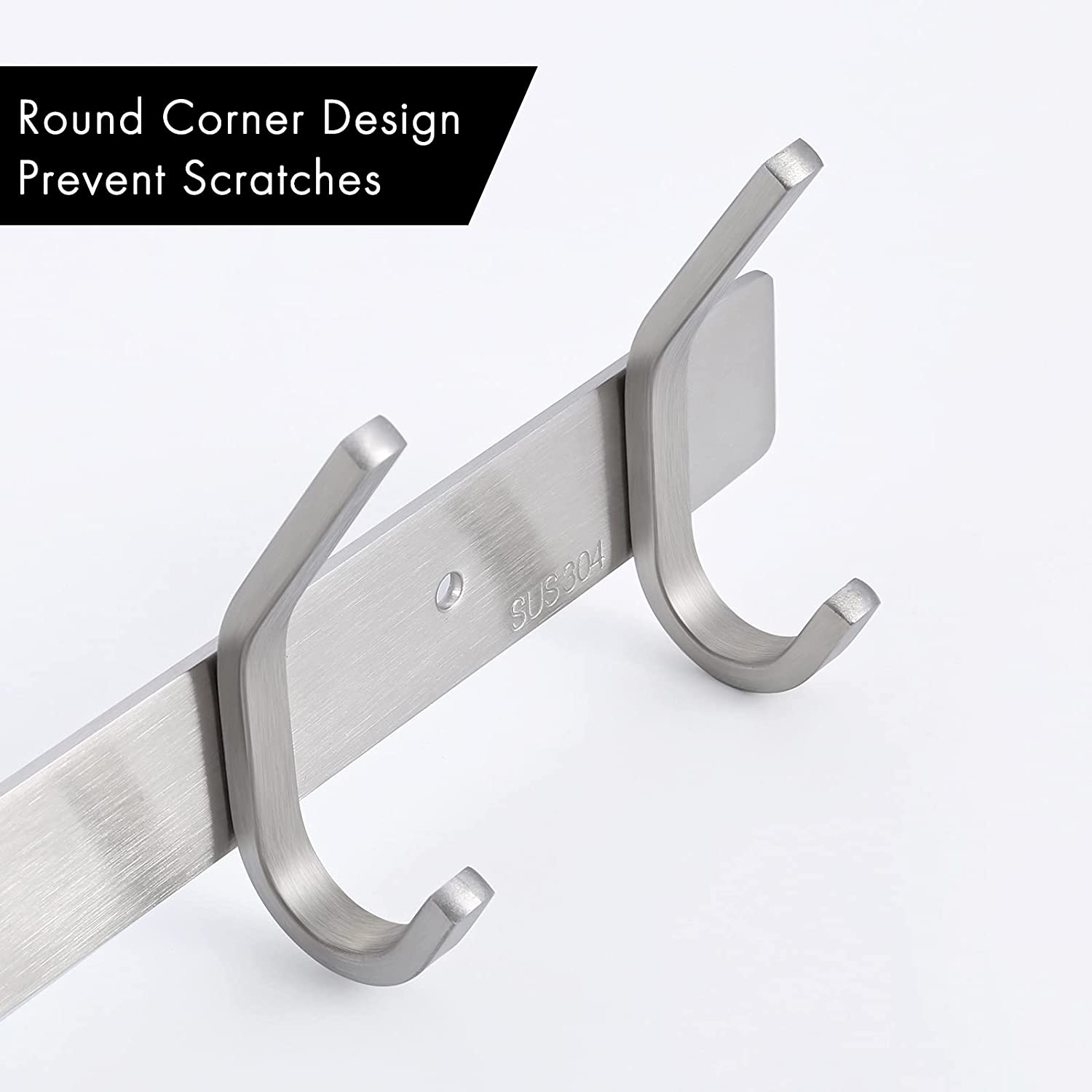 American Imaginations AI-36126 15" Brushed Steel Rectangular Wall Mount Transitional Robe Hook
