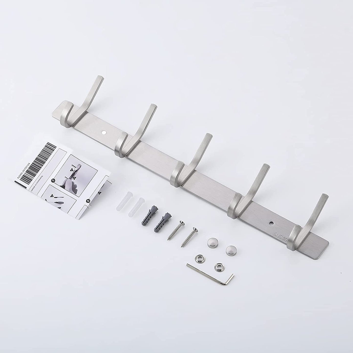 American Imaginations AI-36126 15" Brushed Steel Rectangular Wall Mount Transitional Robe Hook