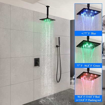 American Imaginations AI-36132 19" Black Square Brass Modern Shower Kit