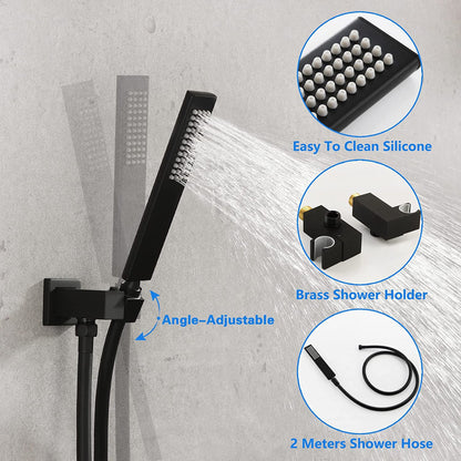 American Imaginations AI-36132 19" Black Square Brass Modern Shower Kit