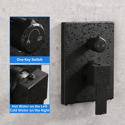 American Imaginations AI-36132 19" Black Square Brass Modern Shower Kit