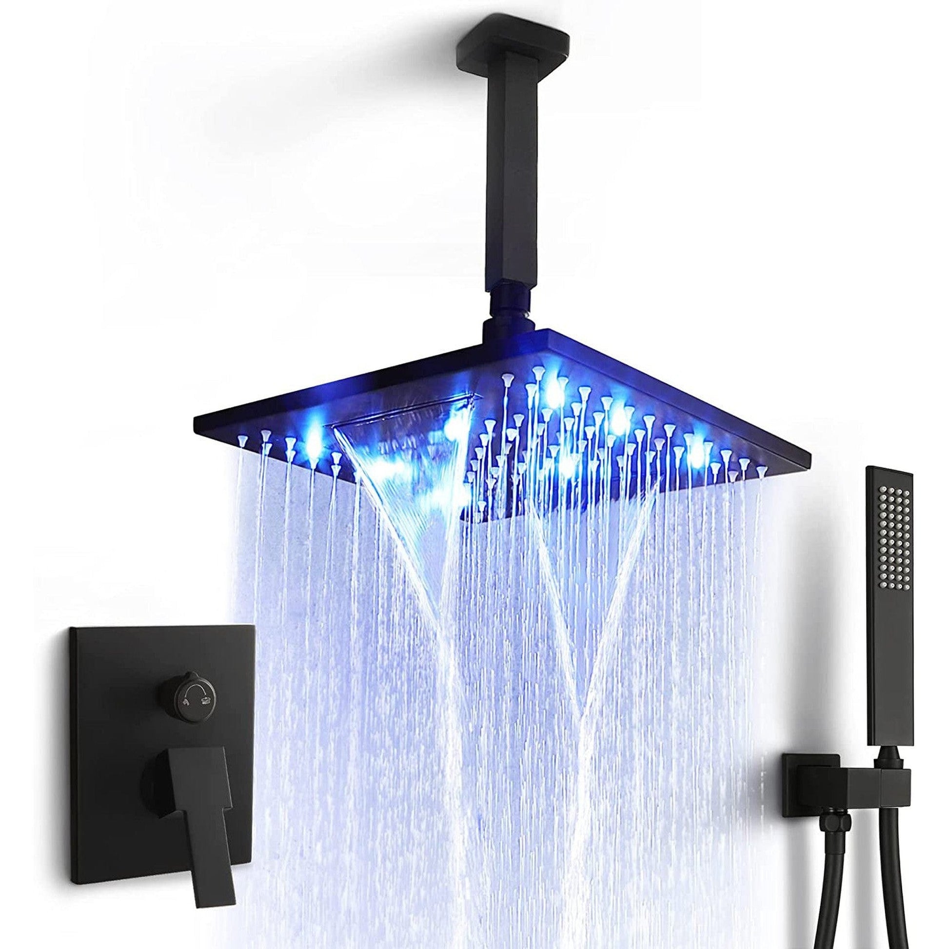 American Imaginations AI-36132 19" Black Square Brass Modern Shower Kit
