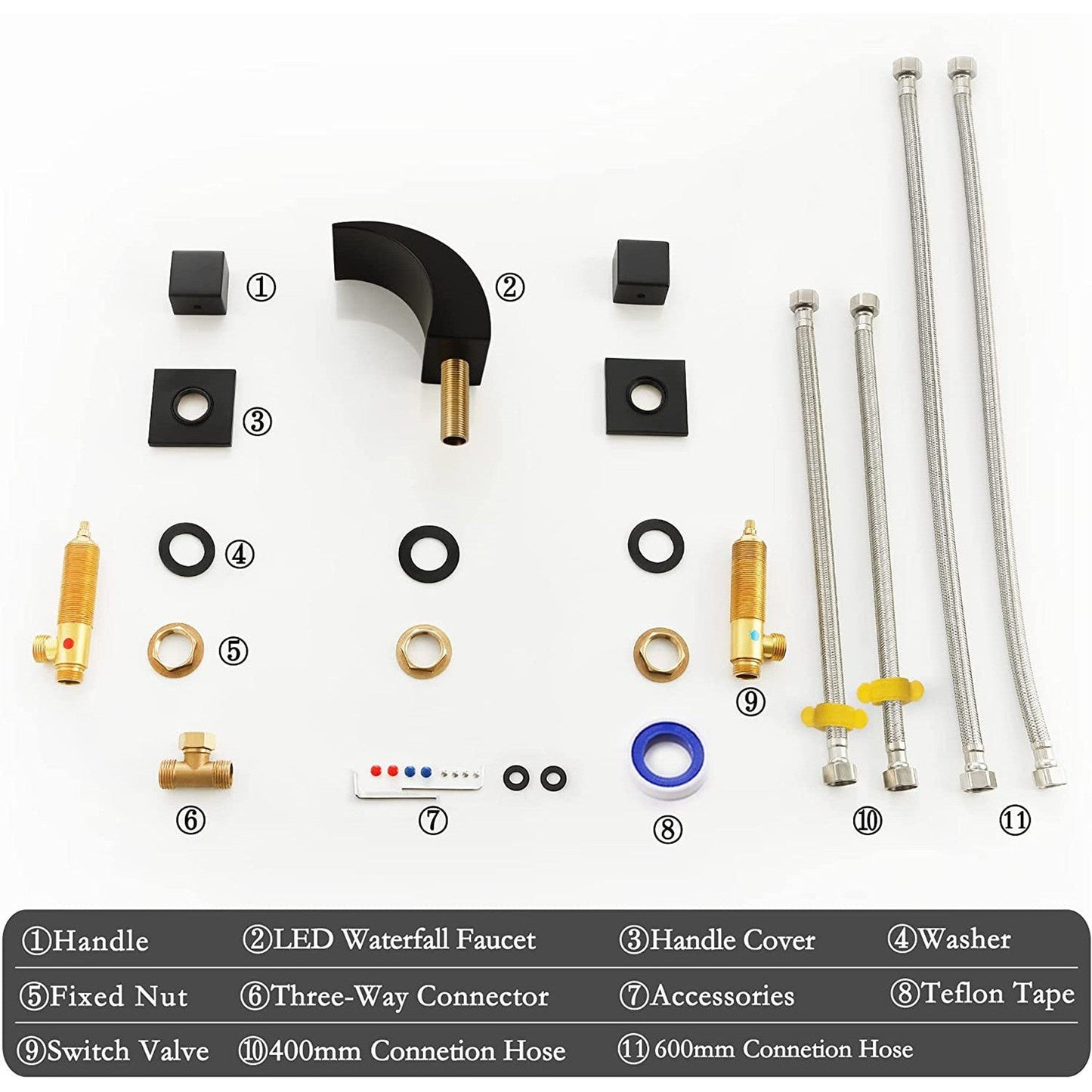 American Imaginations AI-36135 5" Black Unique Brass Modern Bathroom Sink Faucet