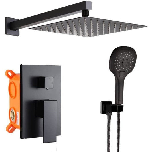 American Imaginations AI-36142 8" Black Square Stainless Steel Modern Shower Kit