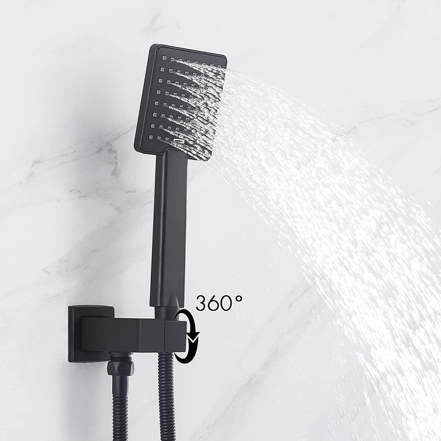 American Imaginations AI-36146 13" Matte Black Square Metal Modern Shower Kit
