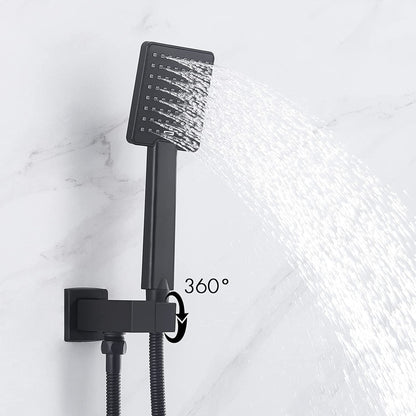 American Imaginations AI-36146 13" Matte Black Square Metal Modern Shower Kit