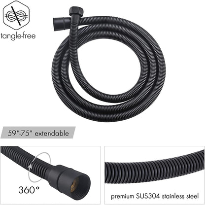 American Imaginations AI-36146 13" Matte Black Square Metal Modern Shower Kit