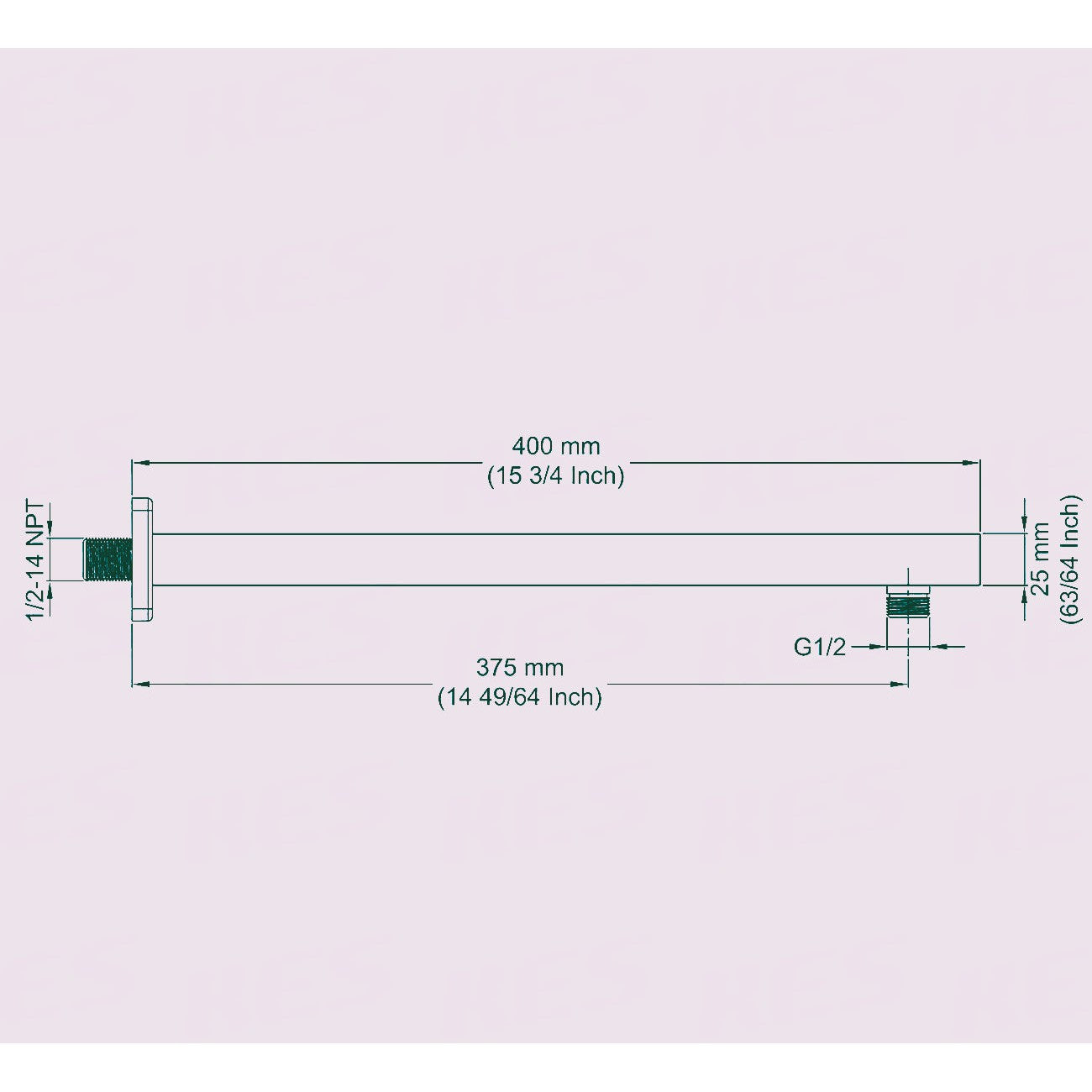 American Imaginations AI-36179 3" Polished Chrome Rectangular Wall Mount Modern Shower Arm