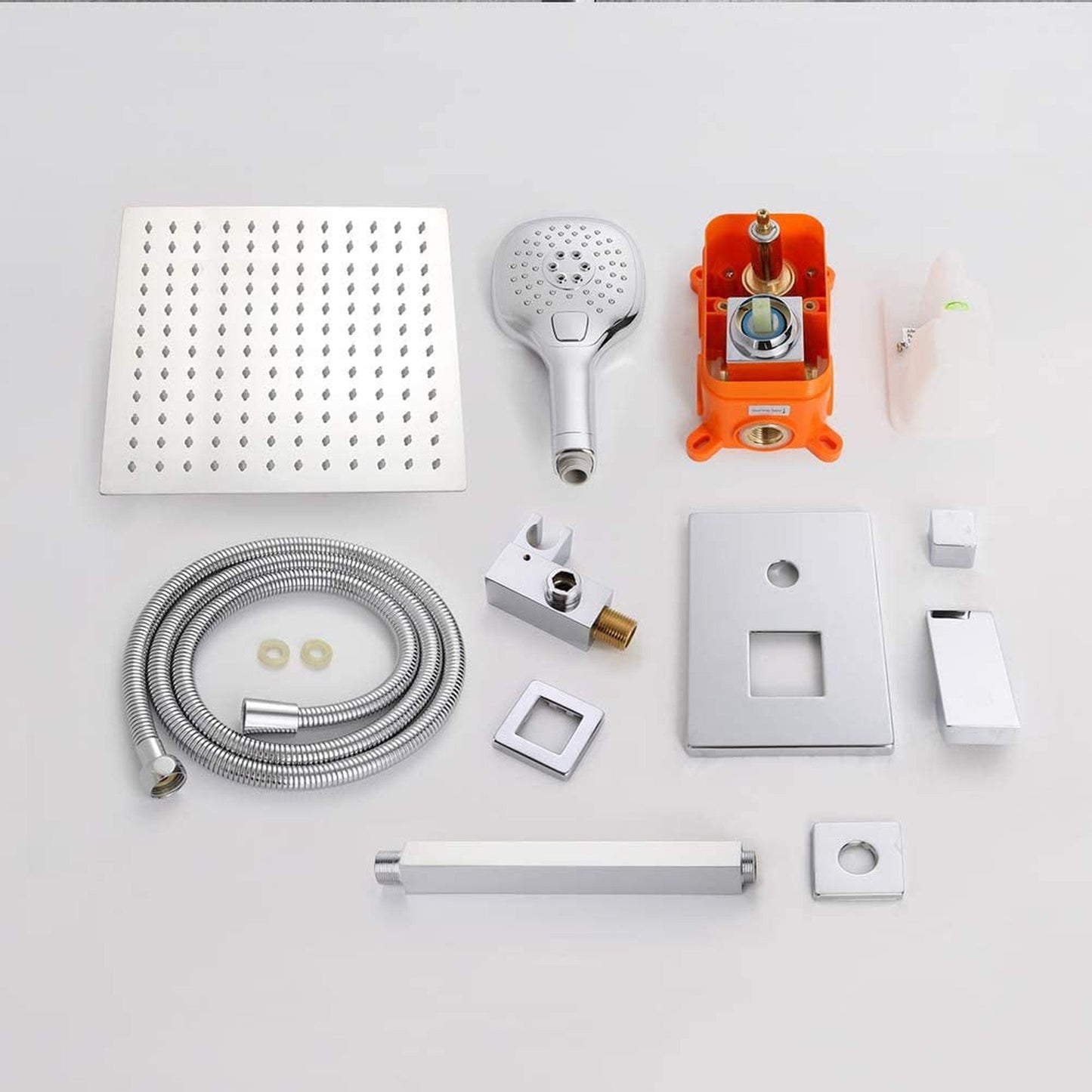 American Imaginations AI-36186 15" Chrome Square Stainless Steel Modern Shower Kit