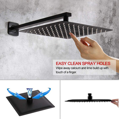 American Imaginations AI-36194 14" Black Square Stainless Steel Modern Shower Kit