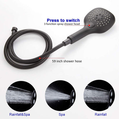 American Imaginations AI-36194 14" Black Square Stainless Steel Modern Shower Kit