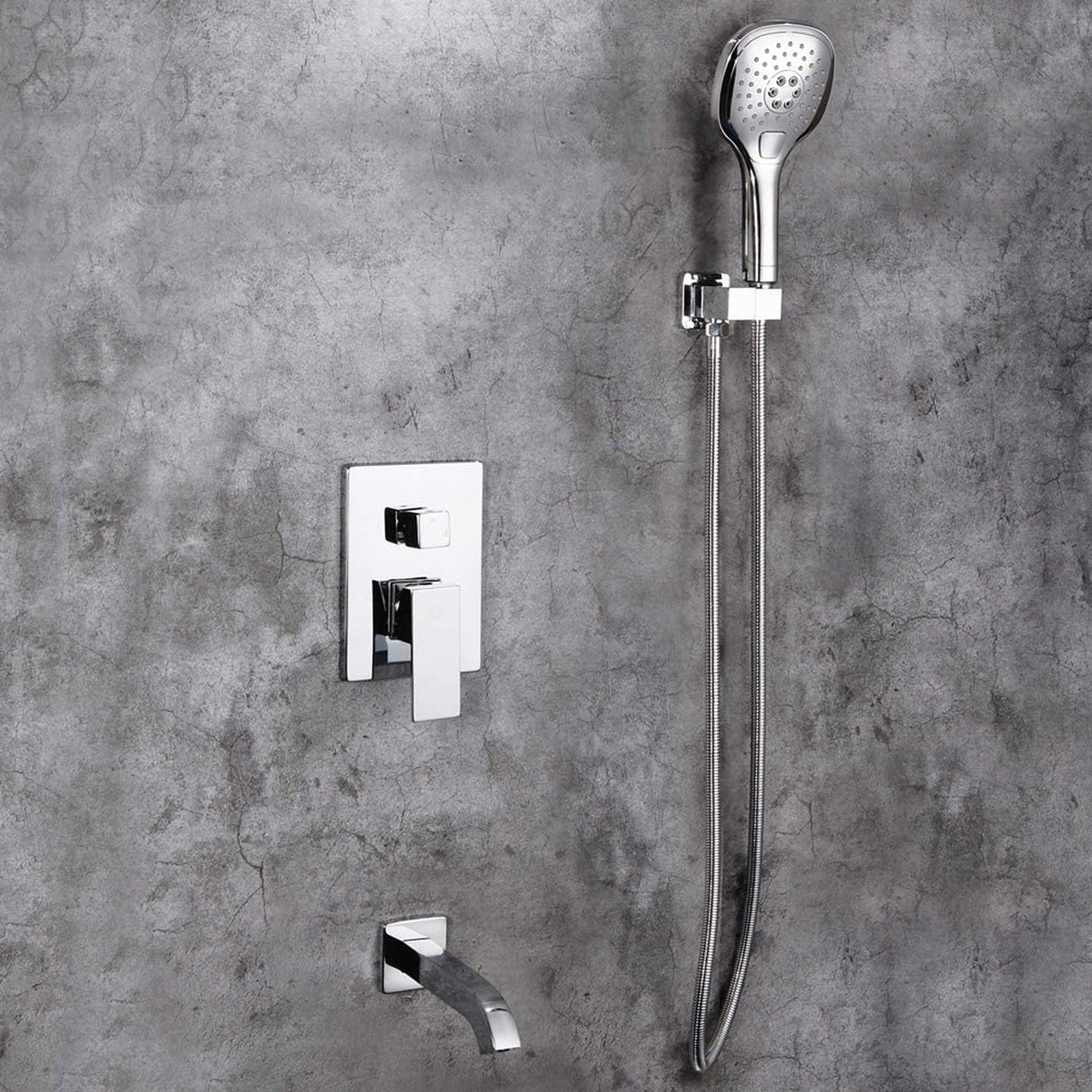 American Imaginations AI-36237 12" Chrome Unique Brass Modern Shower Kit