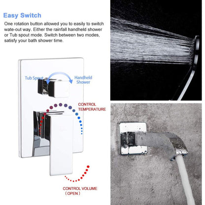 American Imaginations AI-36237 12" Chrome Unique Brass Modern Shower Kit