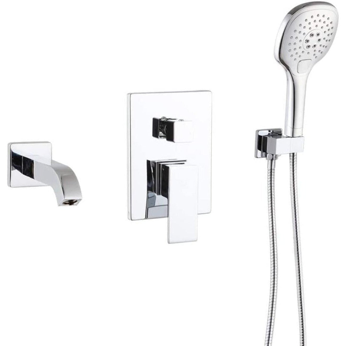 American Imaginations AI-36237 12" Chrome Unique Brass Modern Shower Kit