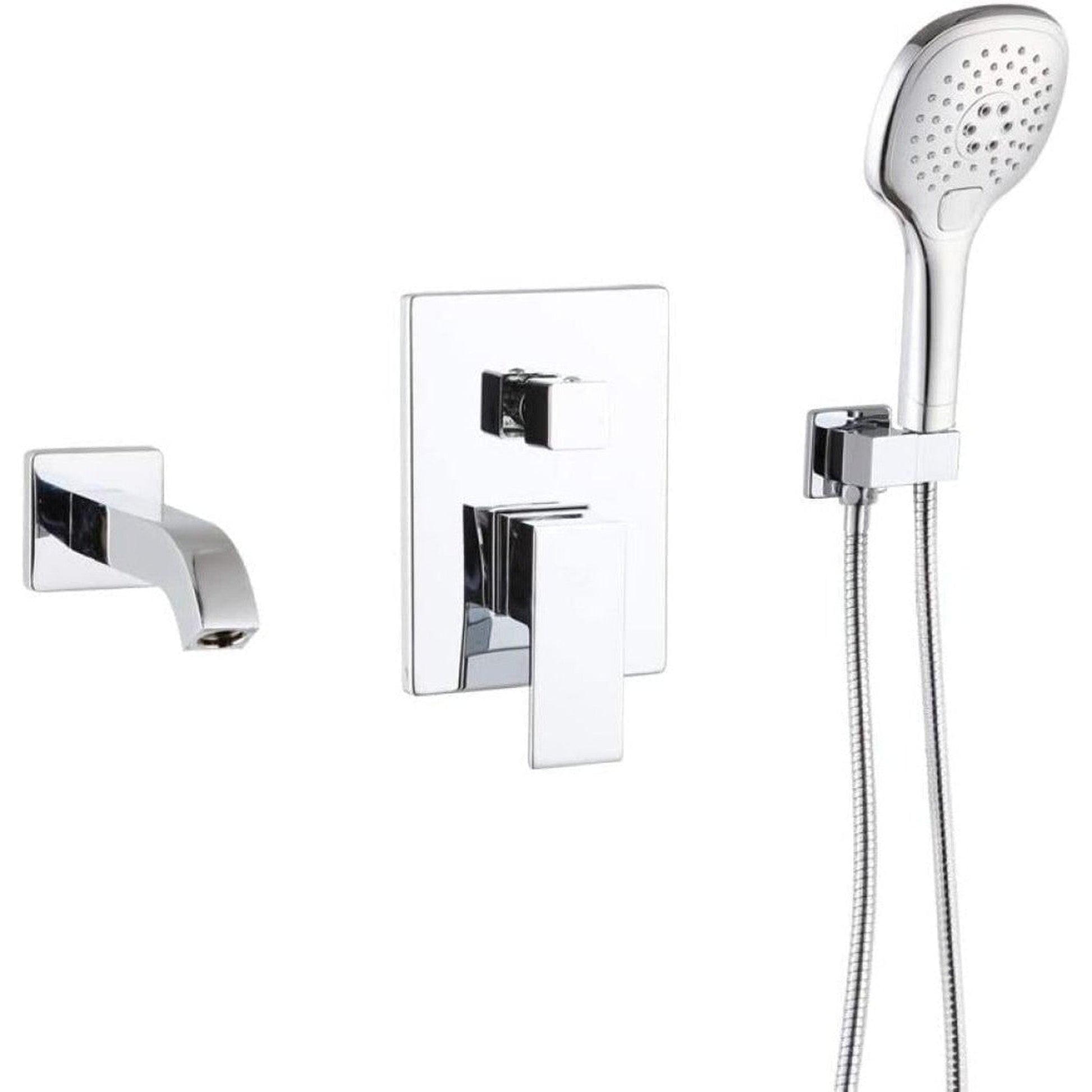 American Imaginations AI-36237 12" Chrome Unique Brass Modern Shower Kit