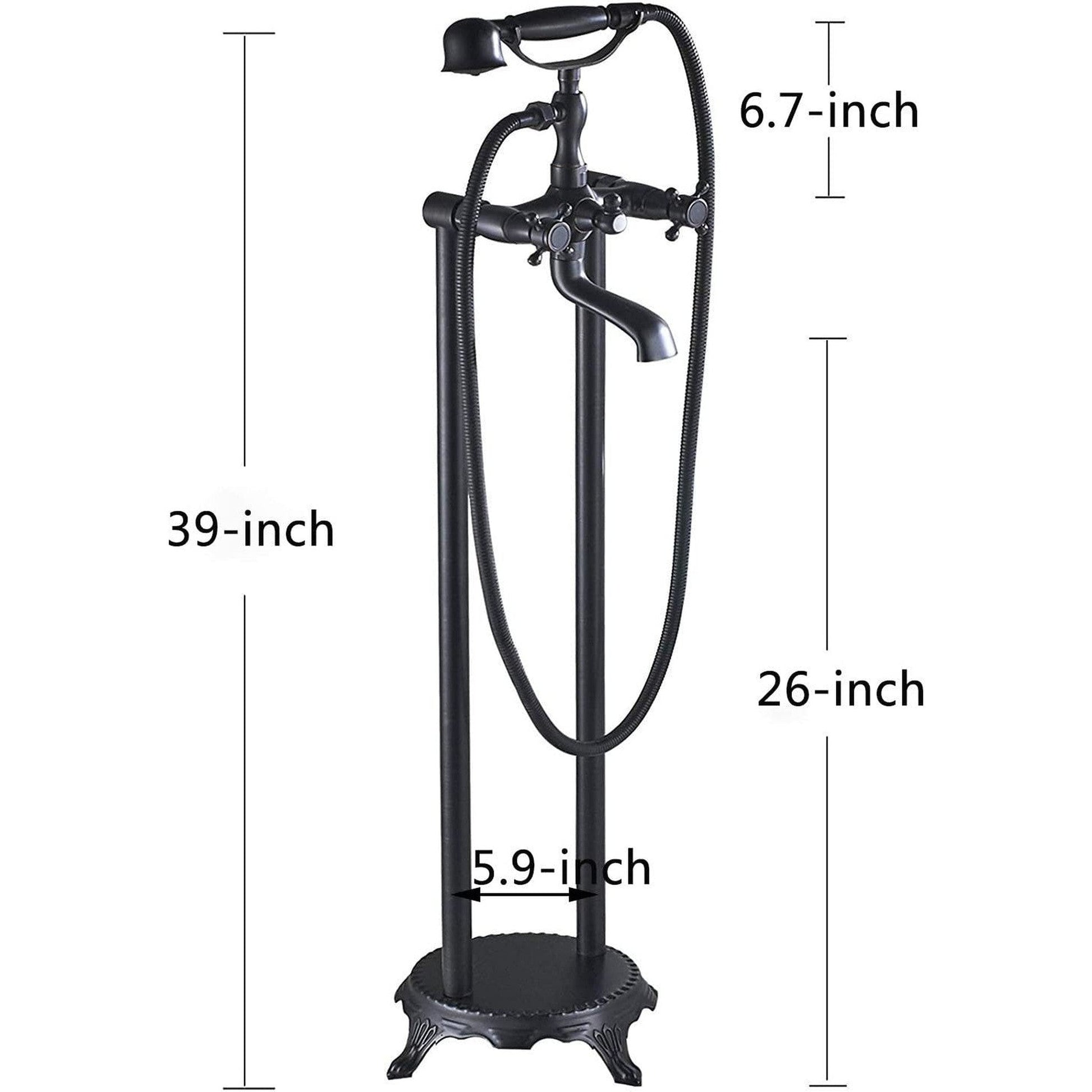 American Imaginations AI-36252 6" Oil Rubbed Bronze Unique Brass Modern Bathtub Shower Faucet