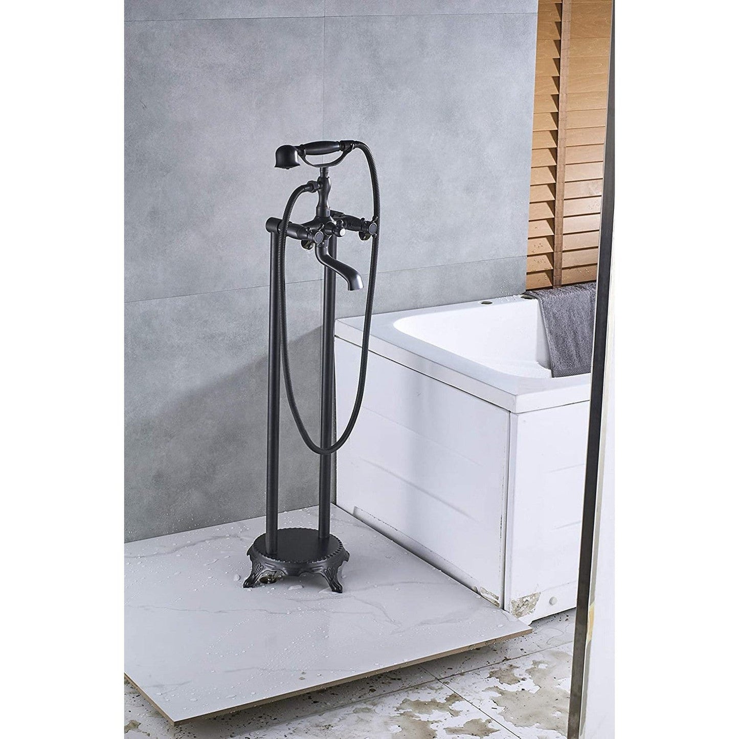American Imaginations AI-36252 6" Oil Rubbed Bronze Unique Brass Modern Bathtub Shower Faucet