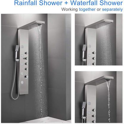 American Imaginations AI-36269 10" Silver Rectangle Stainless Steel-Brass Modern Shower Panel