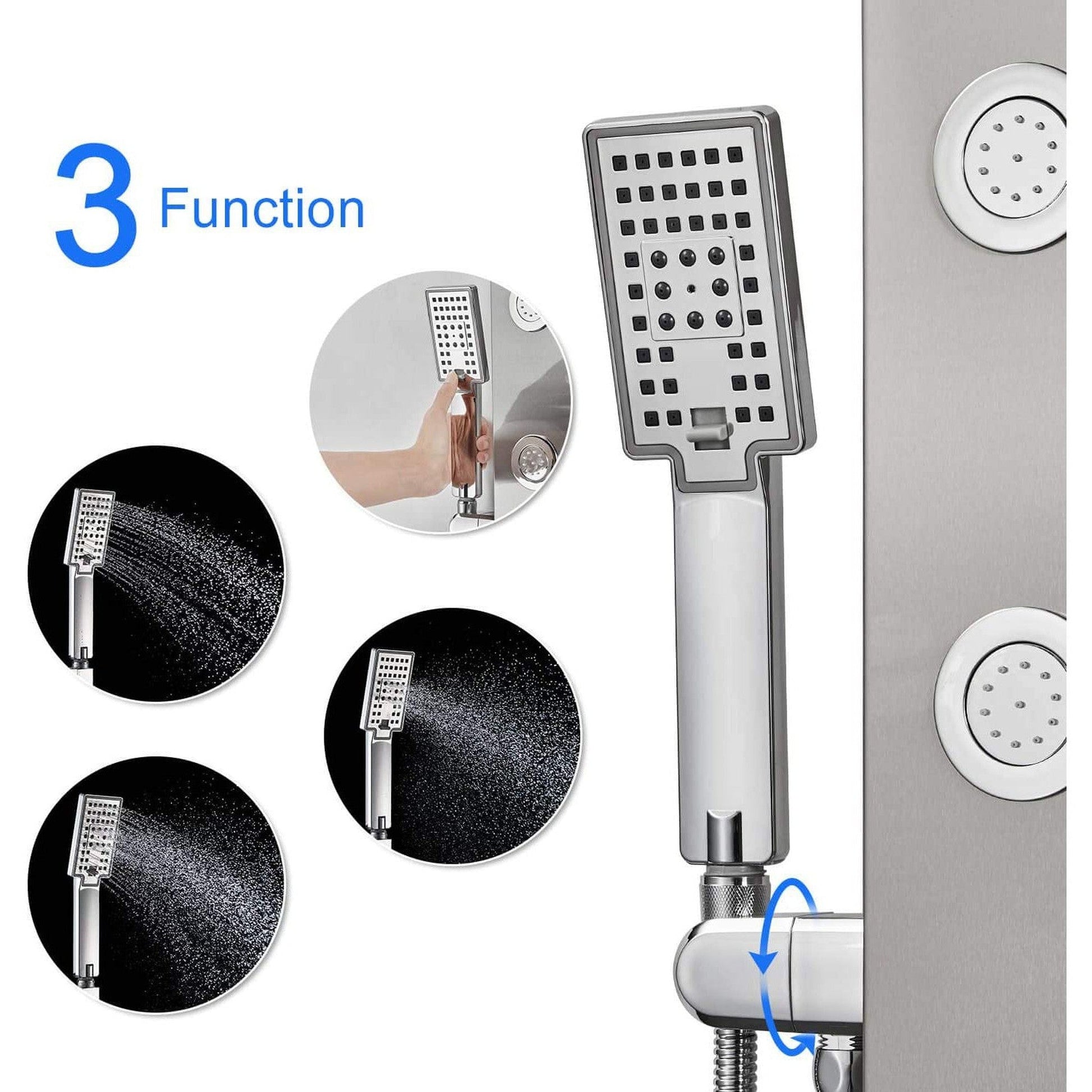 American Imaginations AI-36269 10" Silver Rectangle Stainless Steel-Brass Modern Shower Panel