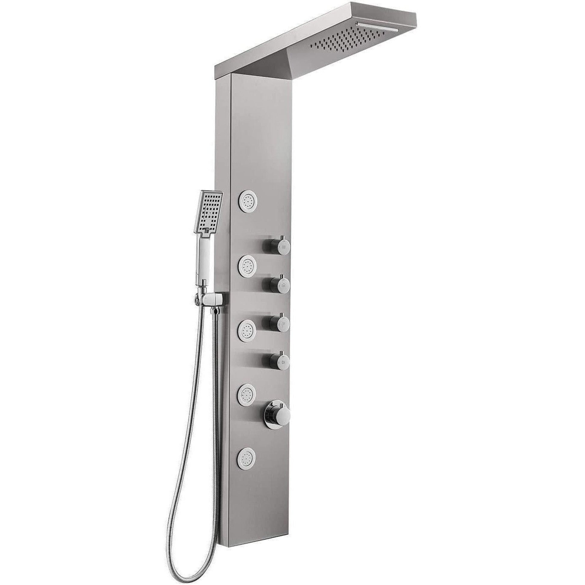 American Imaginations AI-36269 10" Silver Rectangle Stainless Steel-Brass Modern Shower Panel