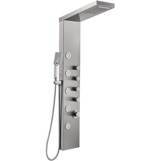 American Imaginations AI-36269 10" Silver Rectangle Stainless Steel-Brass Modern Shower Panel
