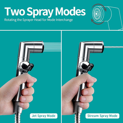 American Imaginations AI-36518 2" Chrome Rectangular Wall Mount Modern Handheld Bidet