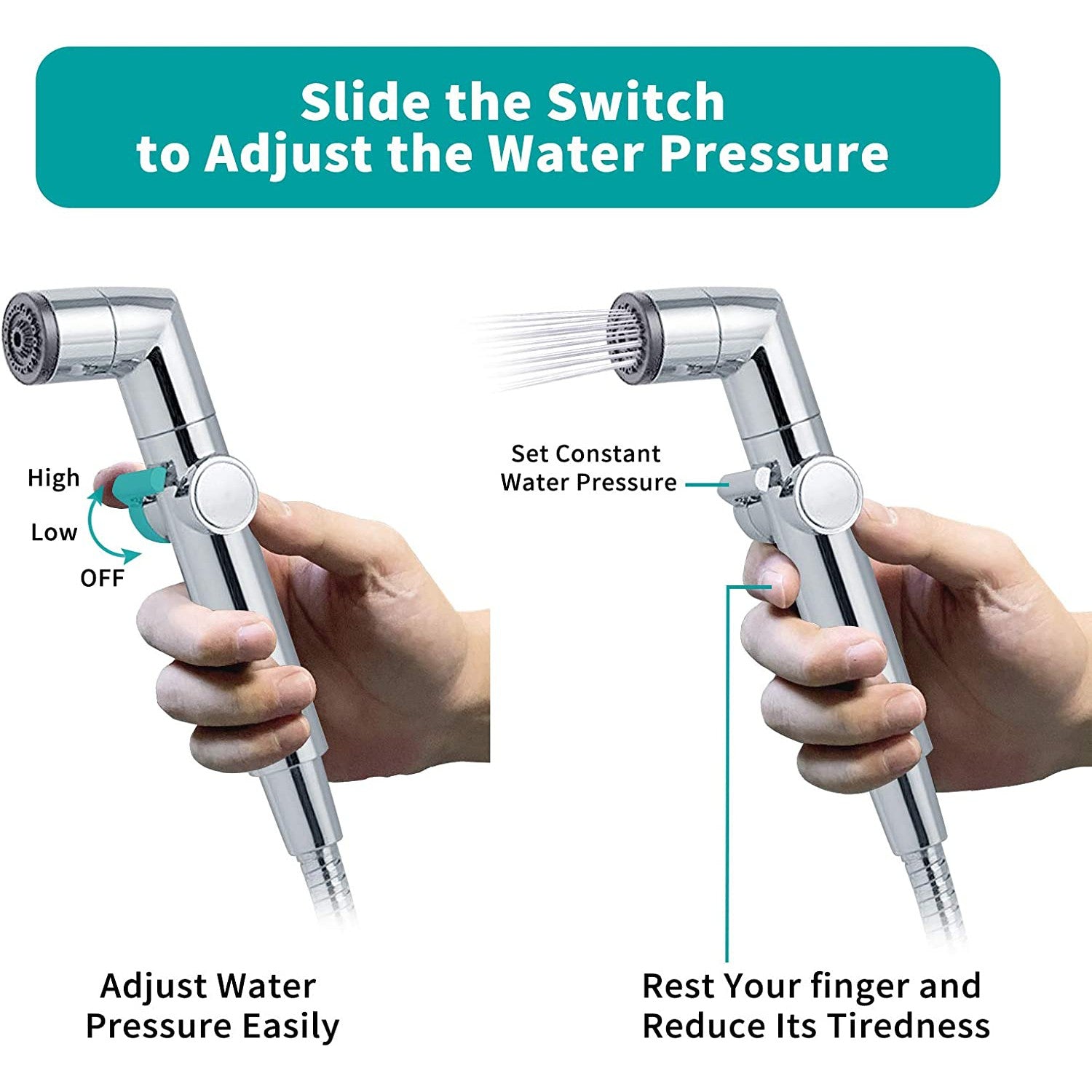 American Imaginations AI-36518 2" Chrome Rectangular Wall Mount Modern Handheld Bidet