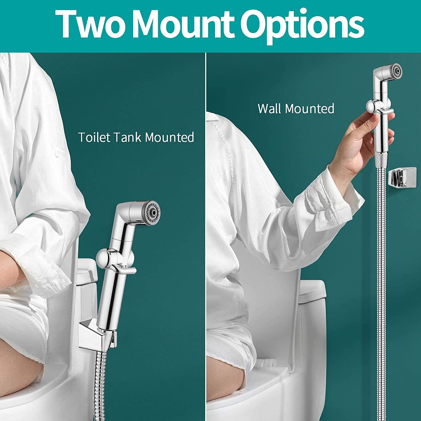 American Imaginations AI-36518 2" Chrome Rectangular Wall Mount Modern Handheld Bidet