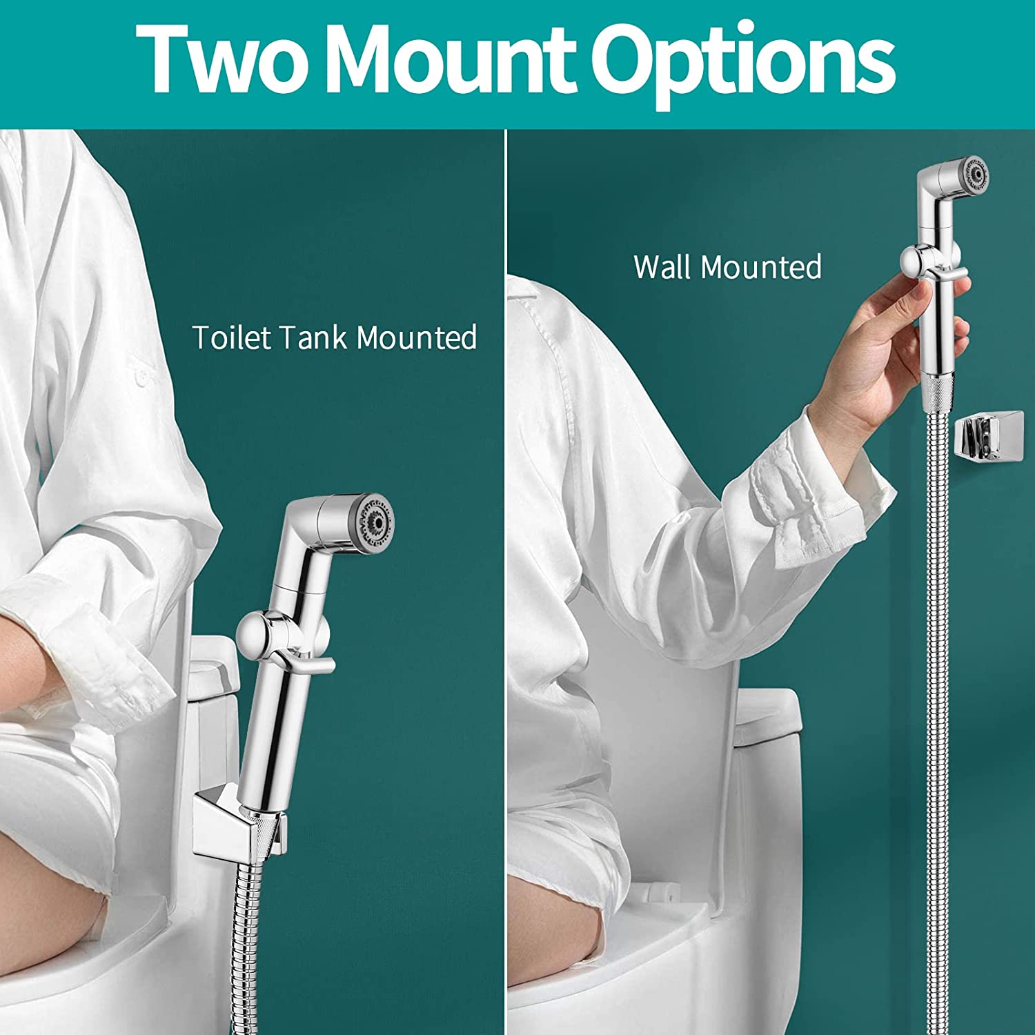 American Imaginations AI-36518 2" Chrome Rectangular Wall Mount Modern Handheld Bidet