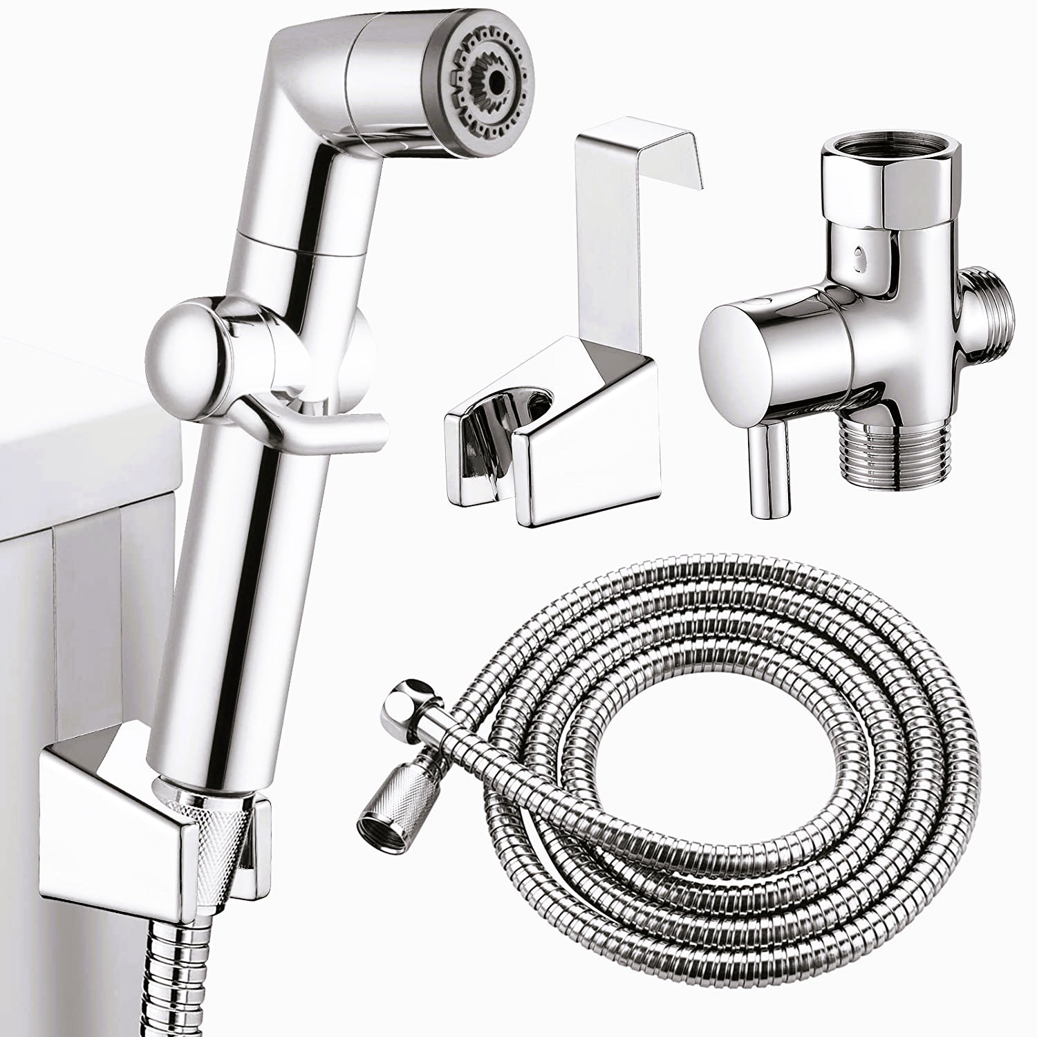 American Imaginations AI-36518 2" Chrome Rectangular Wall Mount Modern Handheld Bidet