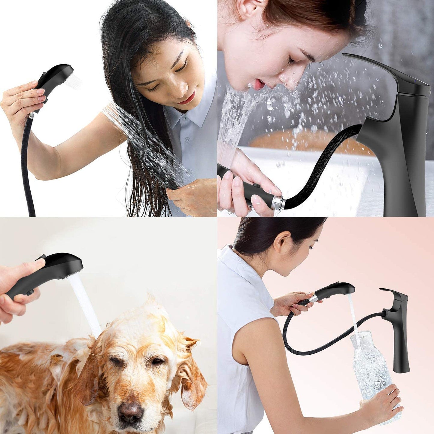 American Imaginations AI-36529 2" Black Unique Stainless Steel Modern Bathroom Sink Faucet