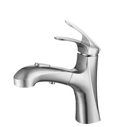 American Imaginations AI-36530 2" Brushed Nickel Unique Stainless Steel Modern Bathroom Sink Faucet