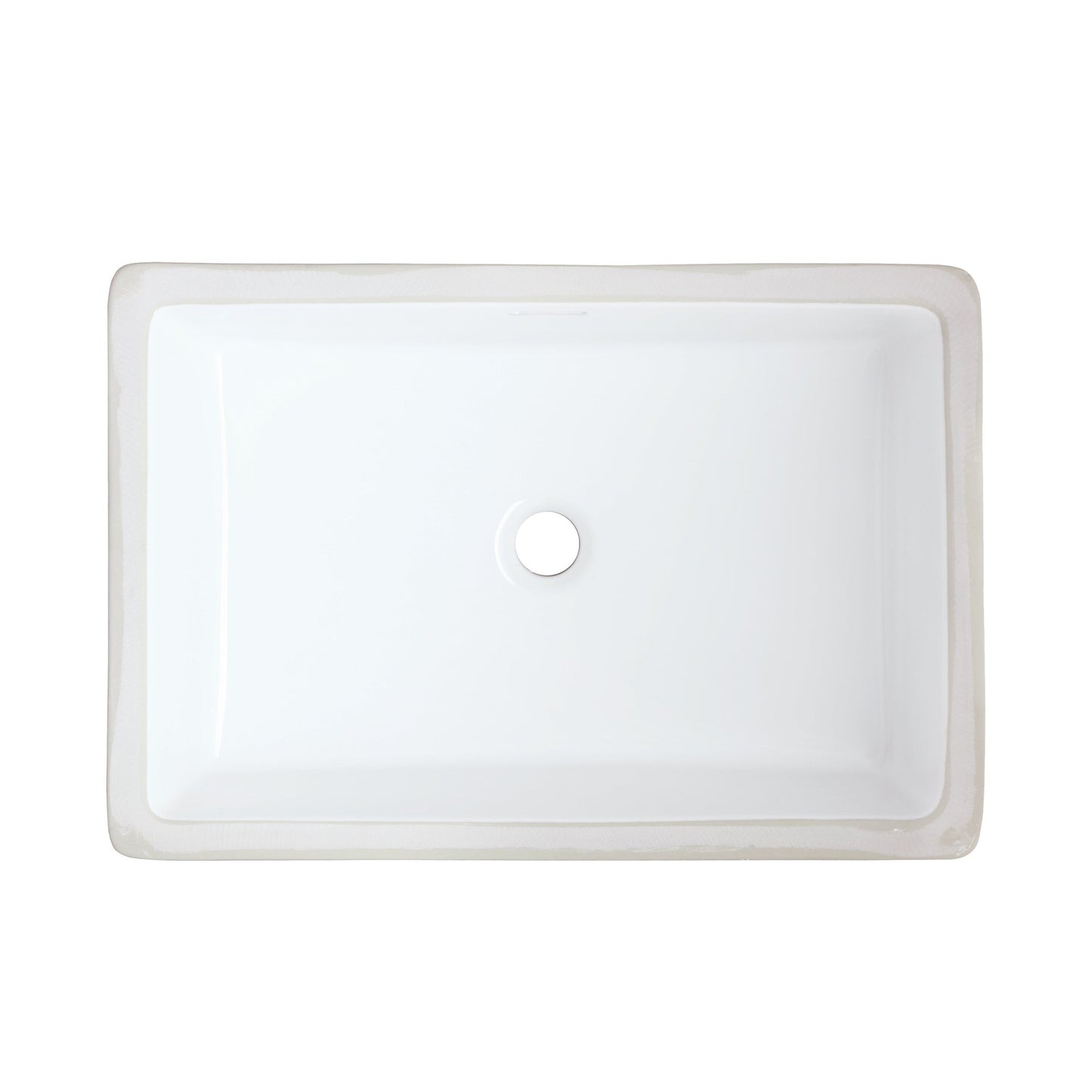 American Imaginations AI-37009 Rectangle White Ceramic Bathroom Undermount Sink with Enamel Glaze Finish