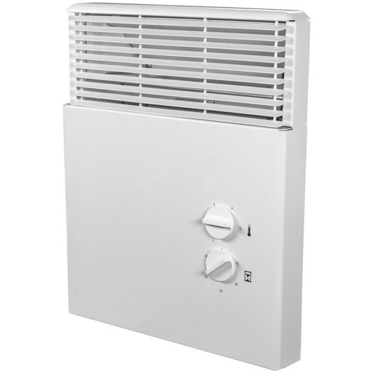 American Imaginations AI-37329 13" White Rectangular Wall Mount Modern Wall Heater with Thermostat and Timer