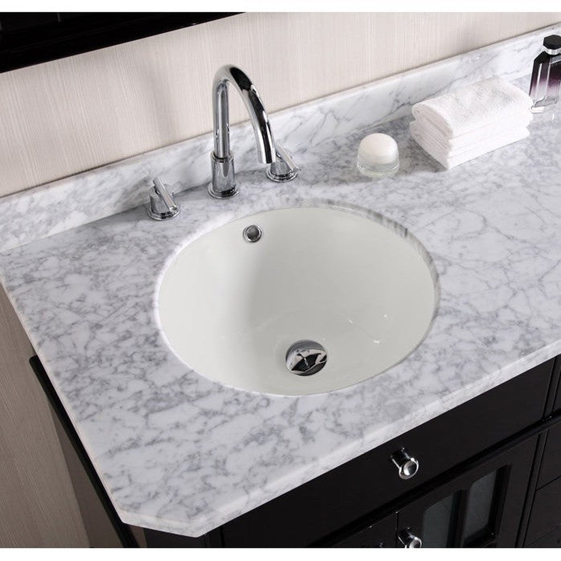American Imaginations AI-403 16" Biscuit Round Ceramic Transitional Bathroom Undermount Sink