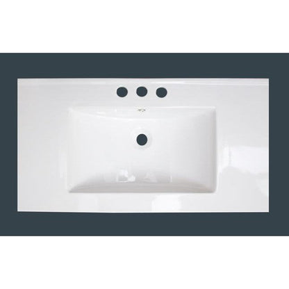 American Imaginations AI-425 32" White Rectangular Drop In Transitional Ceramic Top