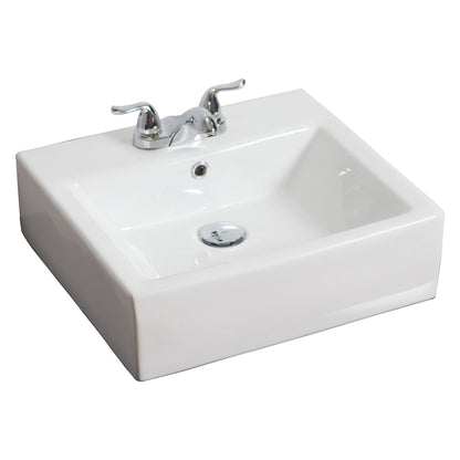 American Imaginations AI-438 21" Rectangle Enamel Glaze White Ceramic Transitional