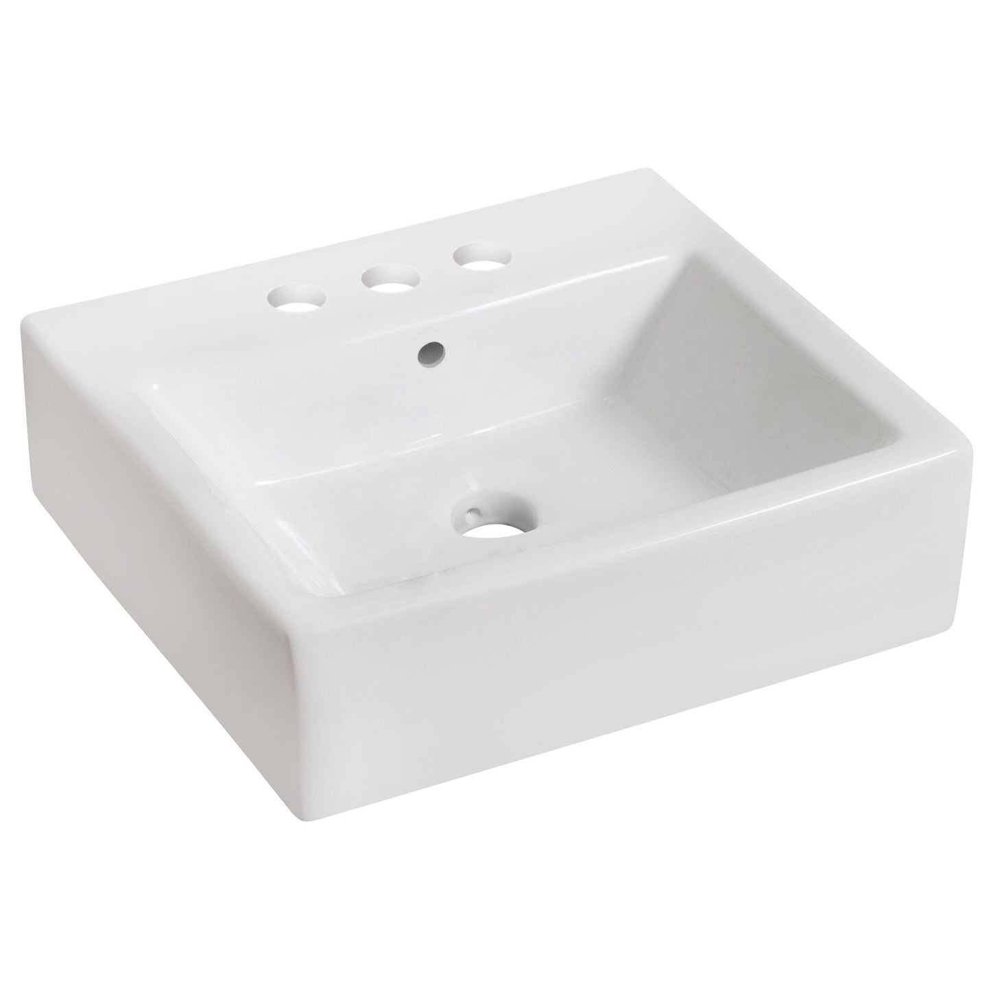 American Imaginations AI-438 21" Rectangle Enamel Glaze White Ceramic Transitional