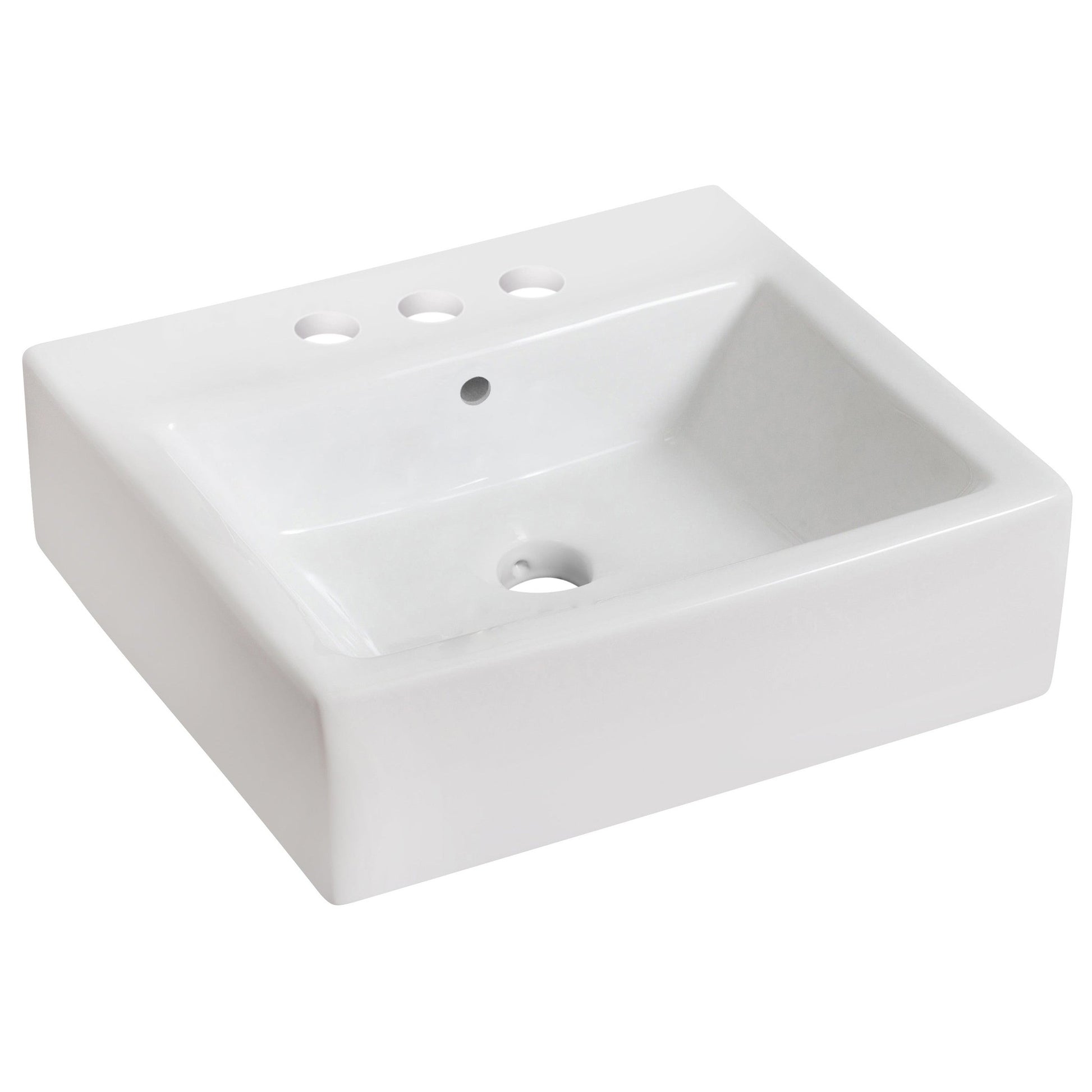 American Imaginations AI-438 21" Rectangle Enamel Glaze White Ceramic Transitional