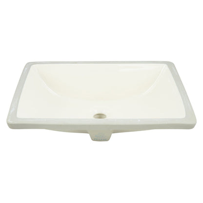 American Imaginations AI-537 18" Biscuit Rectangle Ceramic Transitional Bathroom Undermount Sink
